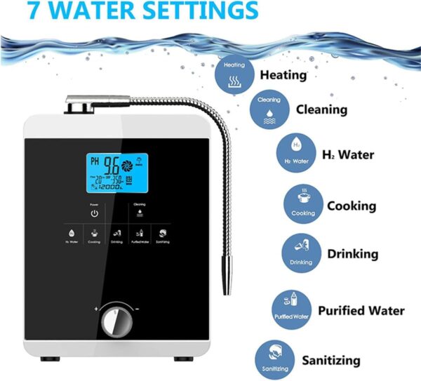 Ionizzatore d'Acqua Alcalina PH 3-11, Fino a -800 mV ORP, 8000 Litri