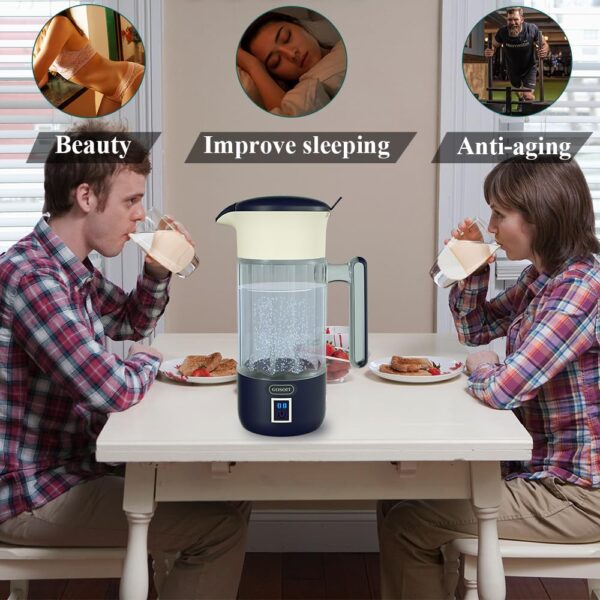 GOSOIT Generatore di Acqua Idrogenata 1500ml – Ionizzatore e Alcalinizzatore con Tecnologia SPE e PEM | Acqua Salutare e Ricaricabile