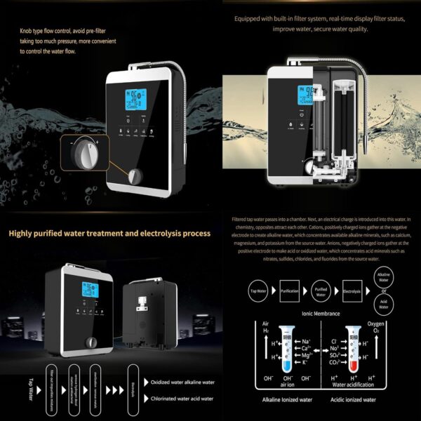 Ionizzatore d'Acqua Alcalina PH 3-11, Fino a -800 mV ORP, 8000 Litri